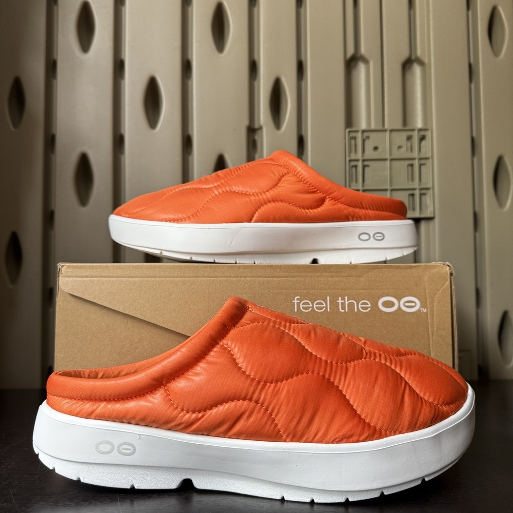 Oofos Men's OOCOOZIE THERMO MULE Recovery Shoe Comfort Orange Size 9.5